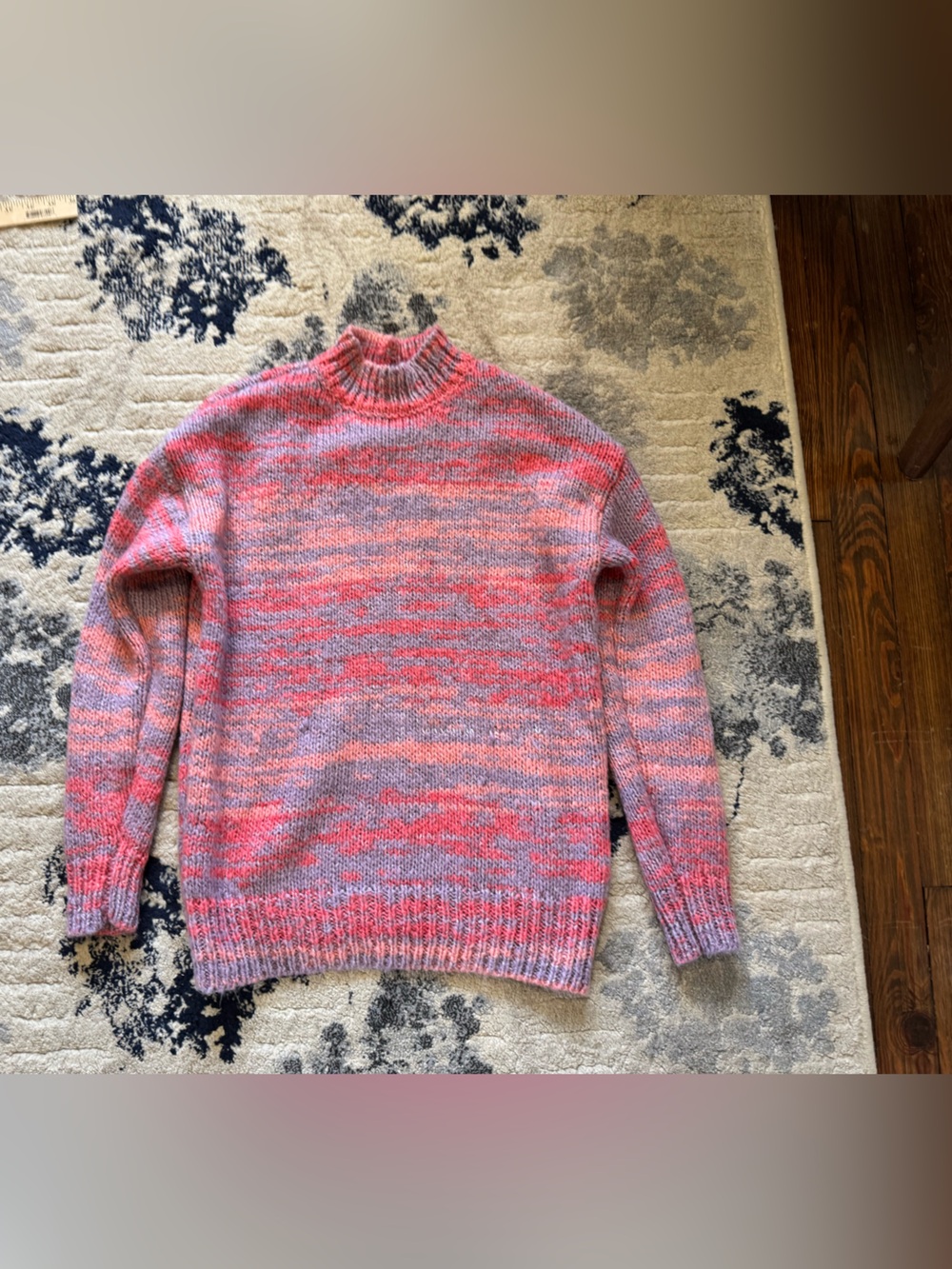 a.n.a Pink and Lavender Marled Turtleneck Sweater